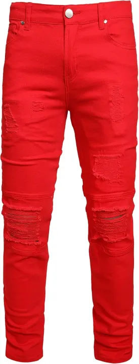 Slim Fit Men's Jeans, Ripped Stretch Jeans Denim Pants
