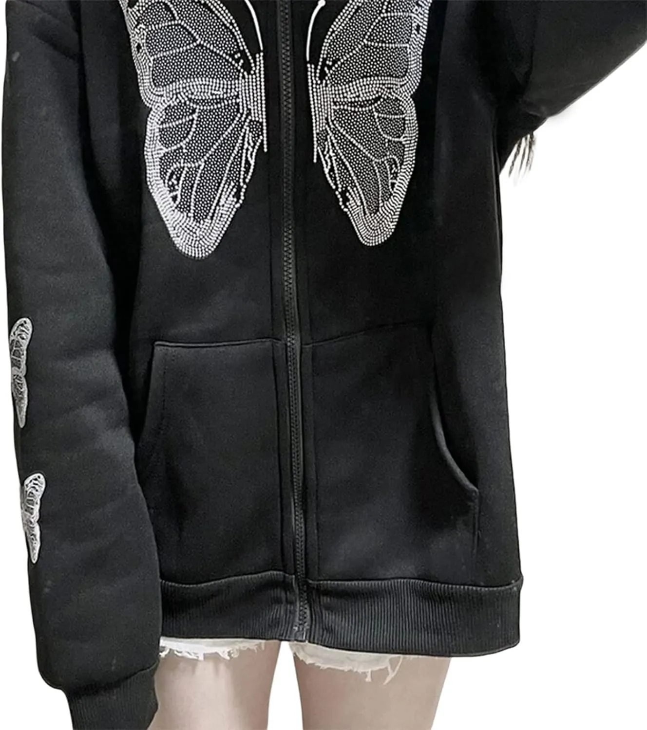 SOLILOQUY Women Zip Up Hoodie Y2k Vintage Graphic Oversized Hooded Sweatshirt Jacket Pullover Coats Harajuku Streetwear