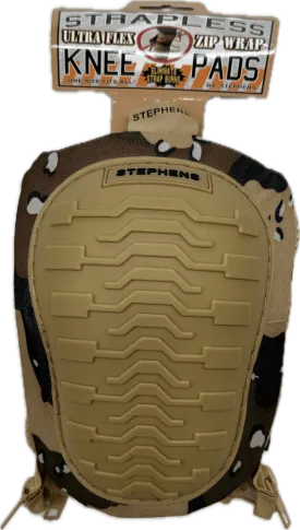 Stephens Strapless Knee Pads Superior Comfort and Support  Soft Cap Non-Marring Camo Tan