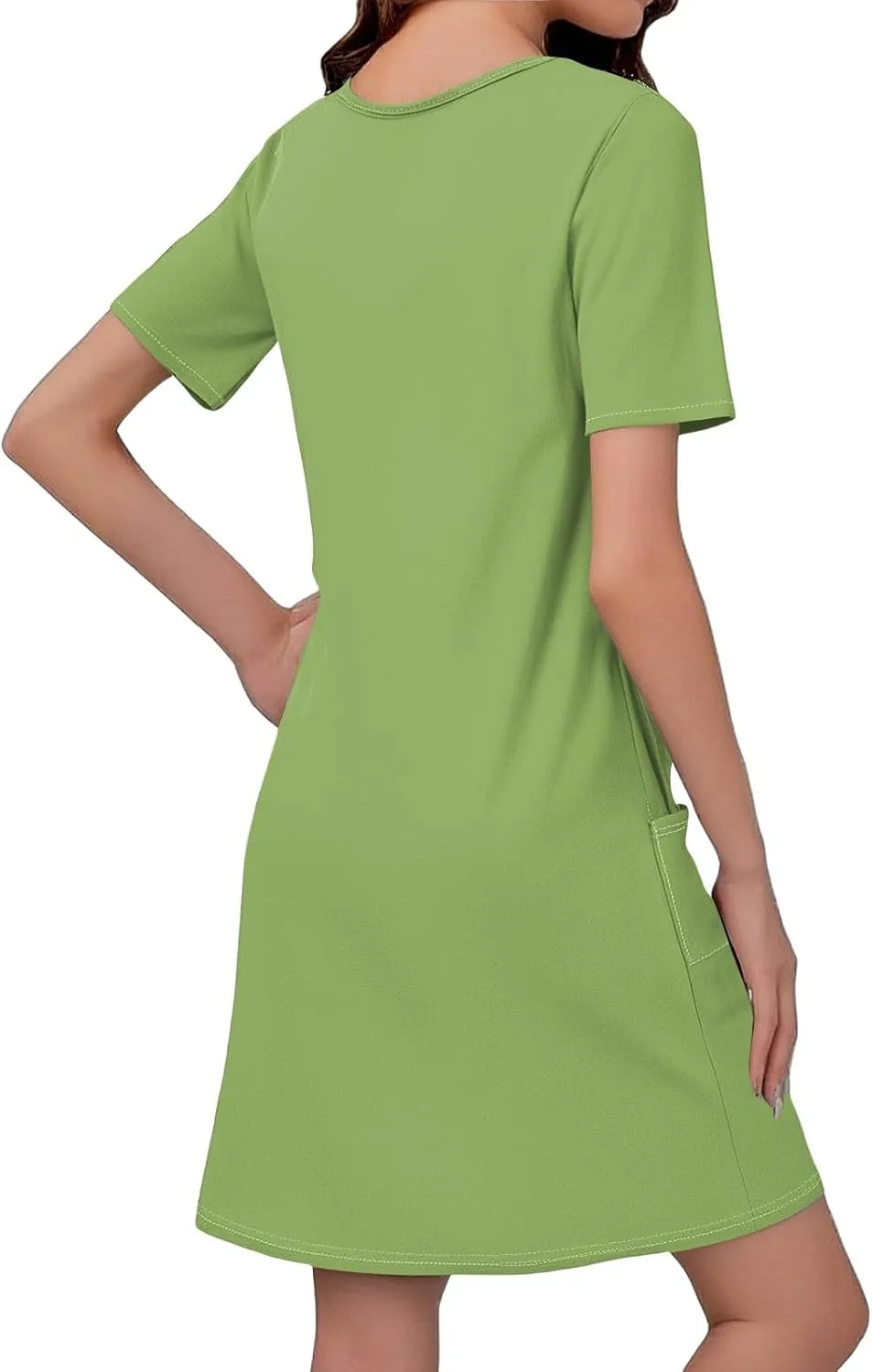 Summer Dresses for Women 2025 Casual Short Sleeve Sundresses Hawaiian T Shirt Dress Beach Dress with Pockets