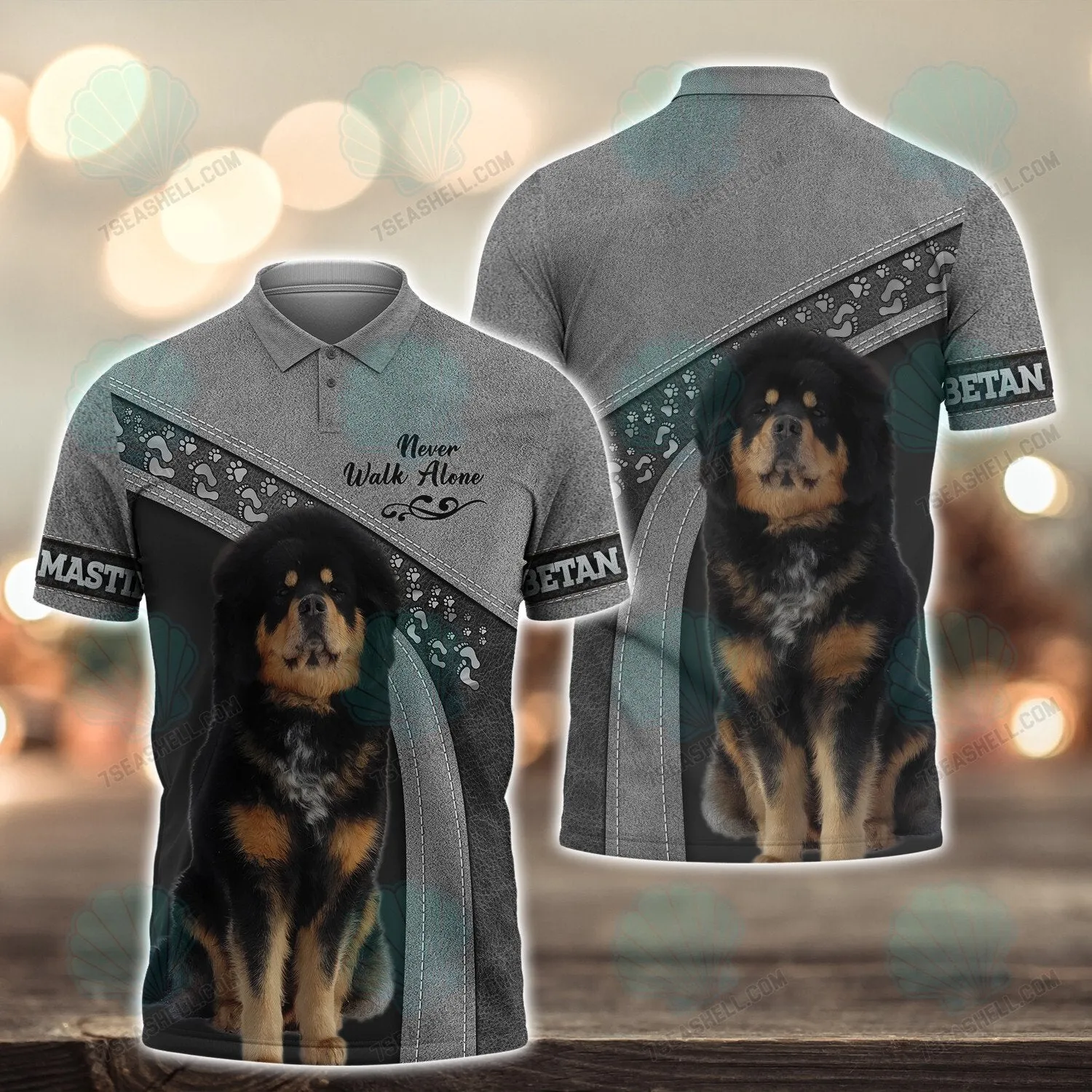 Tibetan Mastiff Love Never Walk Alone 3D Full Print Shirts, Christmas Dog Memorial Gifts for loss of Dog