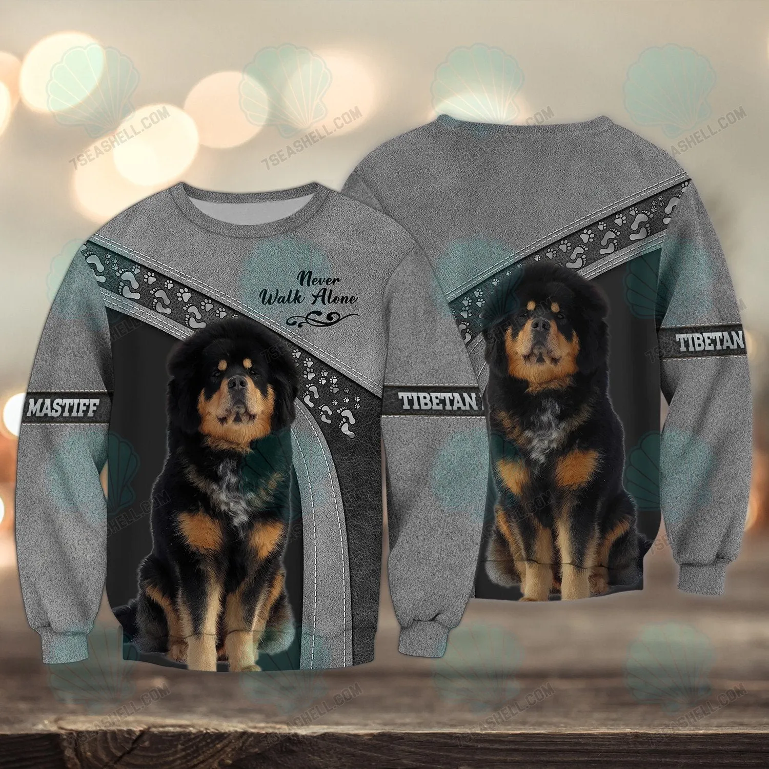 Tibetan Mastiff Love Never Walk Alone 3D Full Print Shirts, Christmas Dog Memorial Gifts for loss of Dog