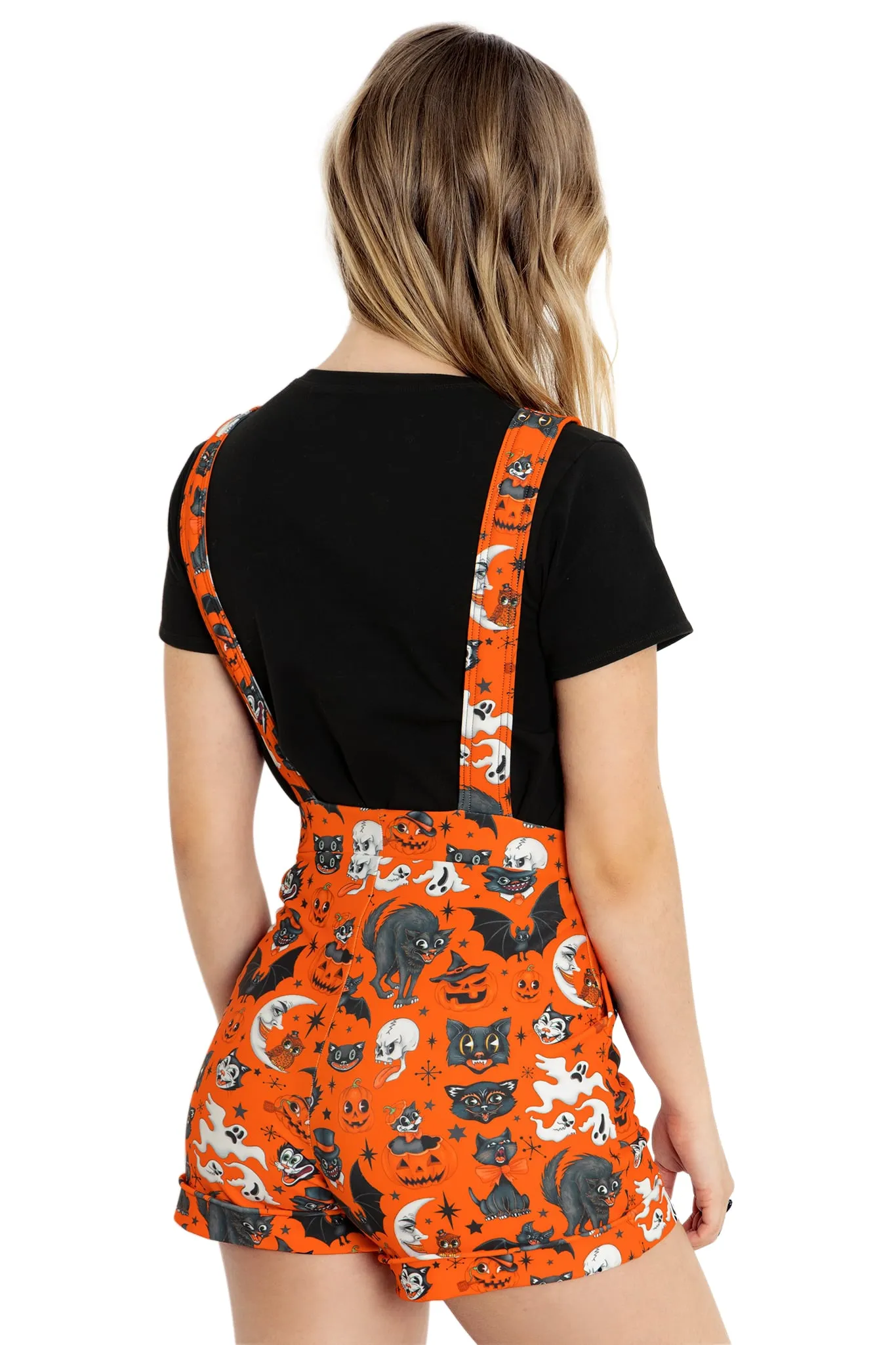 Trick Or Treat Pumpkin Short Overalls