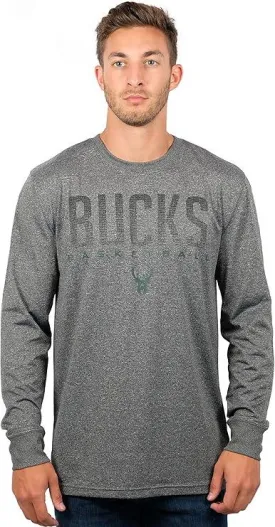 Ultra Game NBA Official Men’s Super Soft Game Day Long Sleeve T-Shirt - Unisex Milwaukee Bucks|Milwaukee Bucks