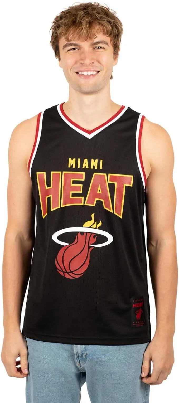 Ultra Game NBA Official Men’s Super Soft Sleeveless Tank Top Muscle T-Shirt - Unisex, Miami Heat, Black|Miami Heat