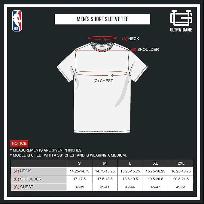 Ultra Game NBA Official Men’s Super Soft Supreme T-Shirt - Unisex, Miami Heat, Black|Miami Heat
