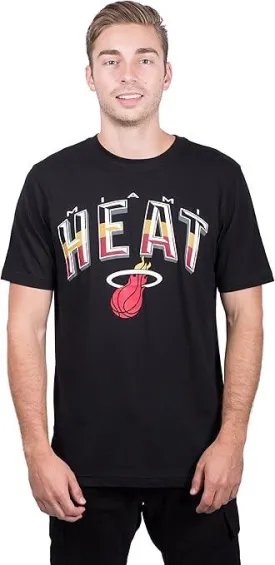Ultra Game NBA Official Men’s Super Soft Supreme T-Shirt - Unisex, Miami Heat, Black|Miami Heat