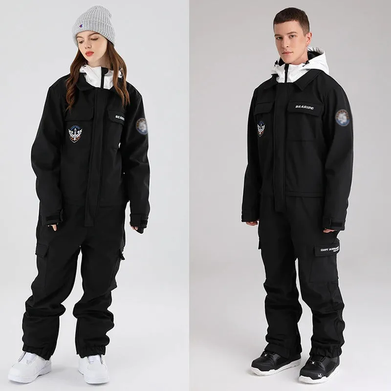 Unisex Outdoor Snowboard One-Piece Overalls Jacket