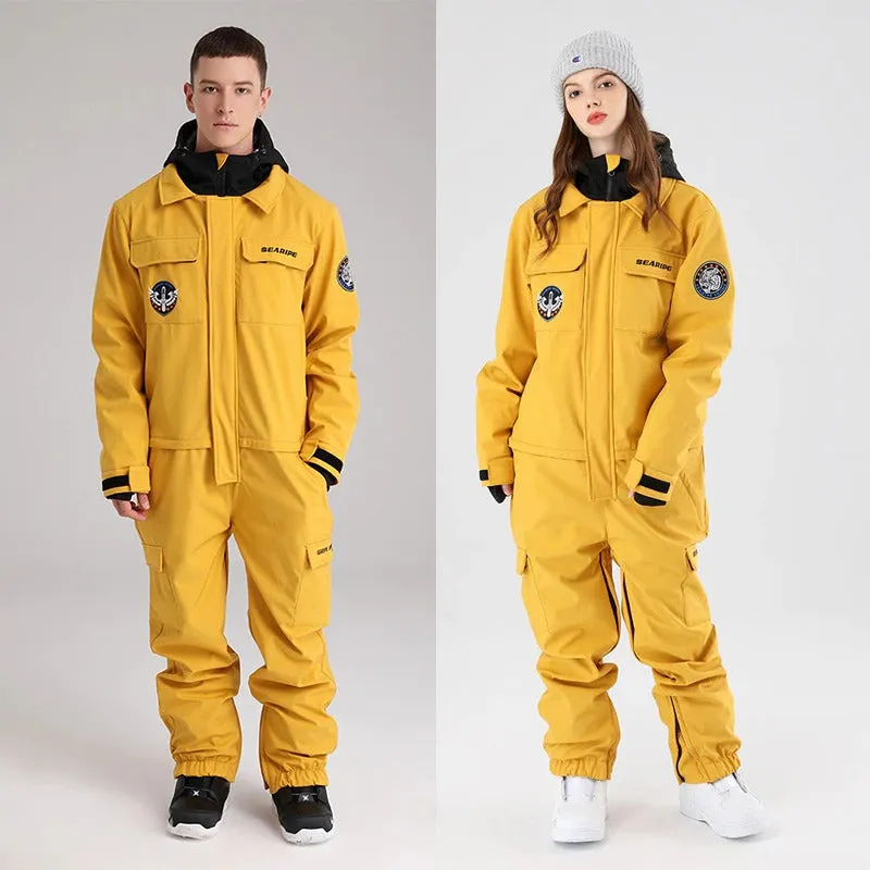 Unisex Outdoor Snowboard One-Piece Overalls Jacket
