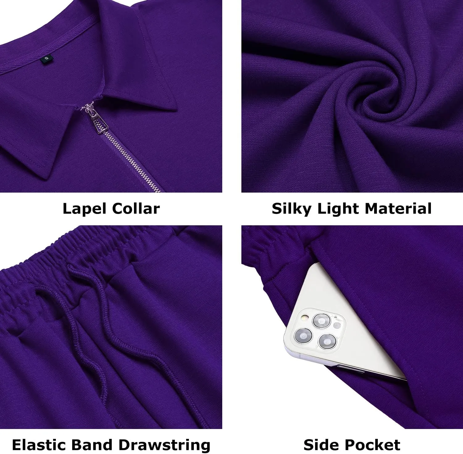 URRU Mens Short Sleeve Casual Polo Shirt and Shorts Sets Two Piece Summer Outfits Zip Polo Tracksuit Set for Men S-XXL