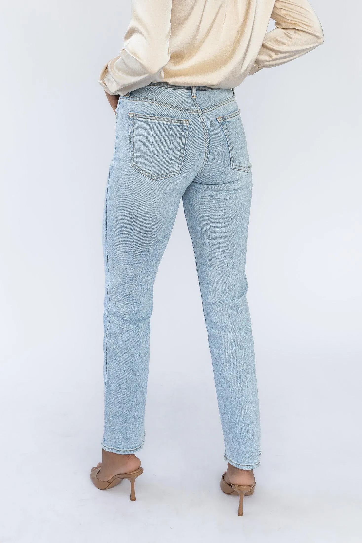 Vanessa Light Wash Straight Denim - Final Sale