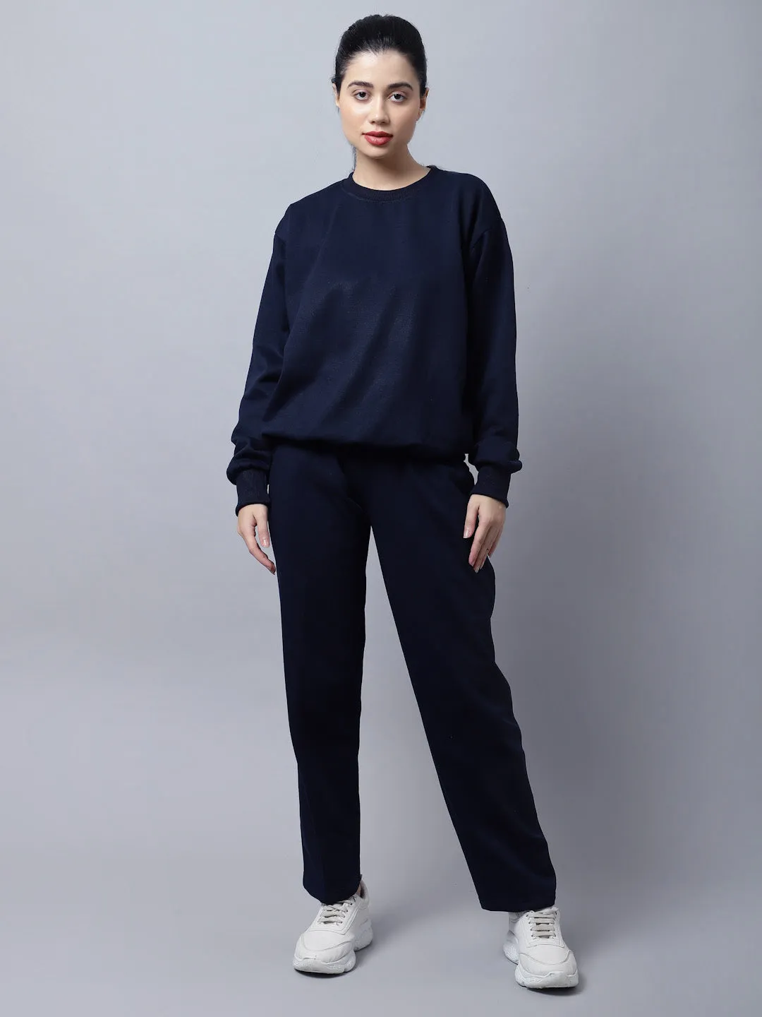 Vimal Jonney Fleece Navy Blue Tracksuit for Women