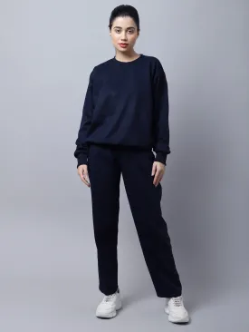 Vimal Jonney Fleece Navy Blue Tracksuit for Women