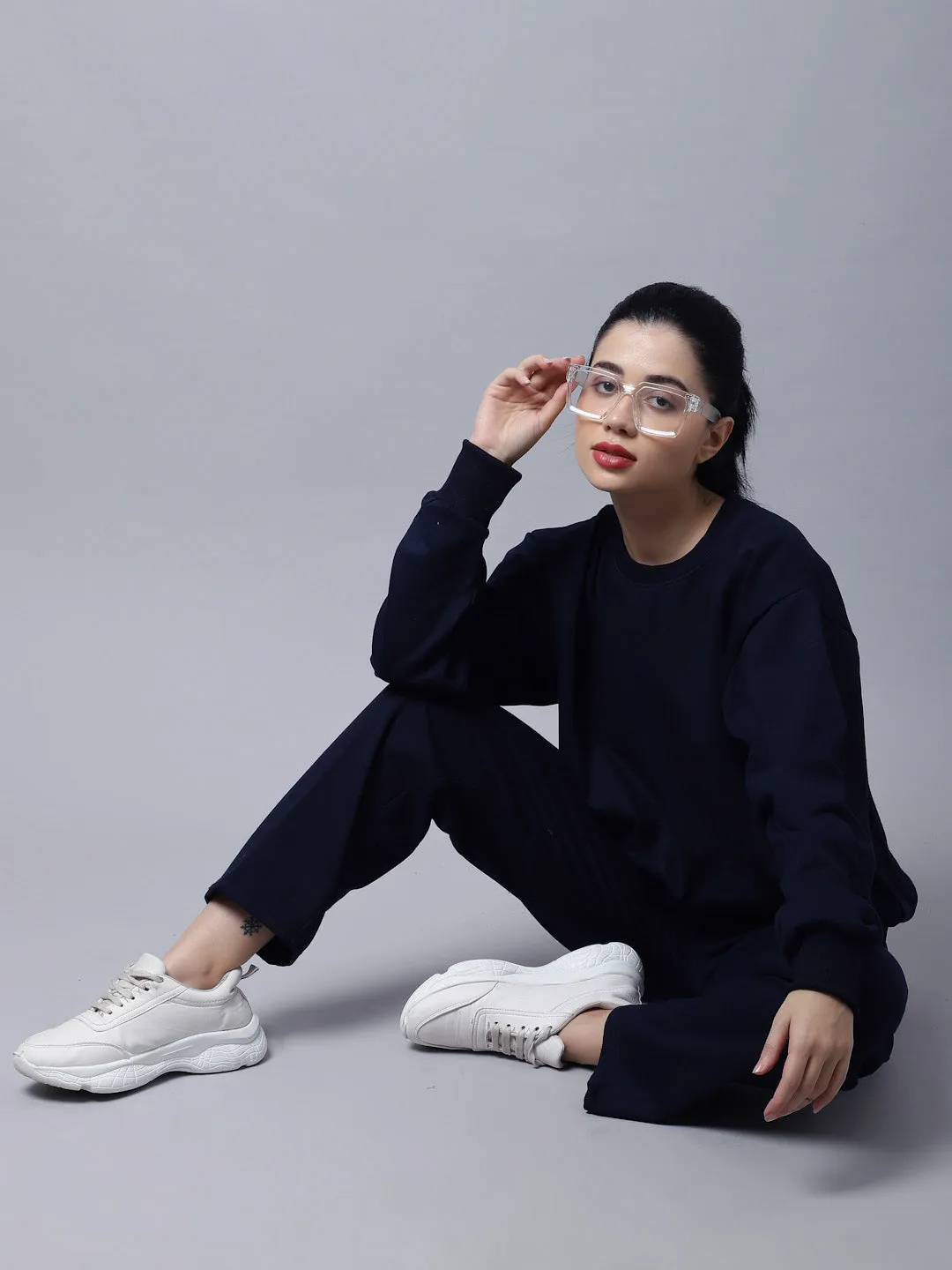 Vimal Jonney Fleece Navy Blue Tracksuit for Women