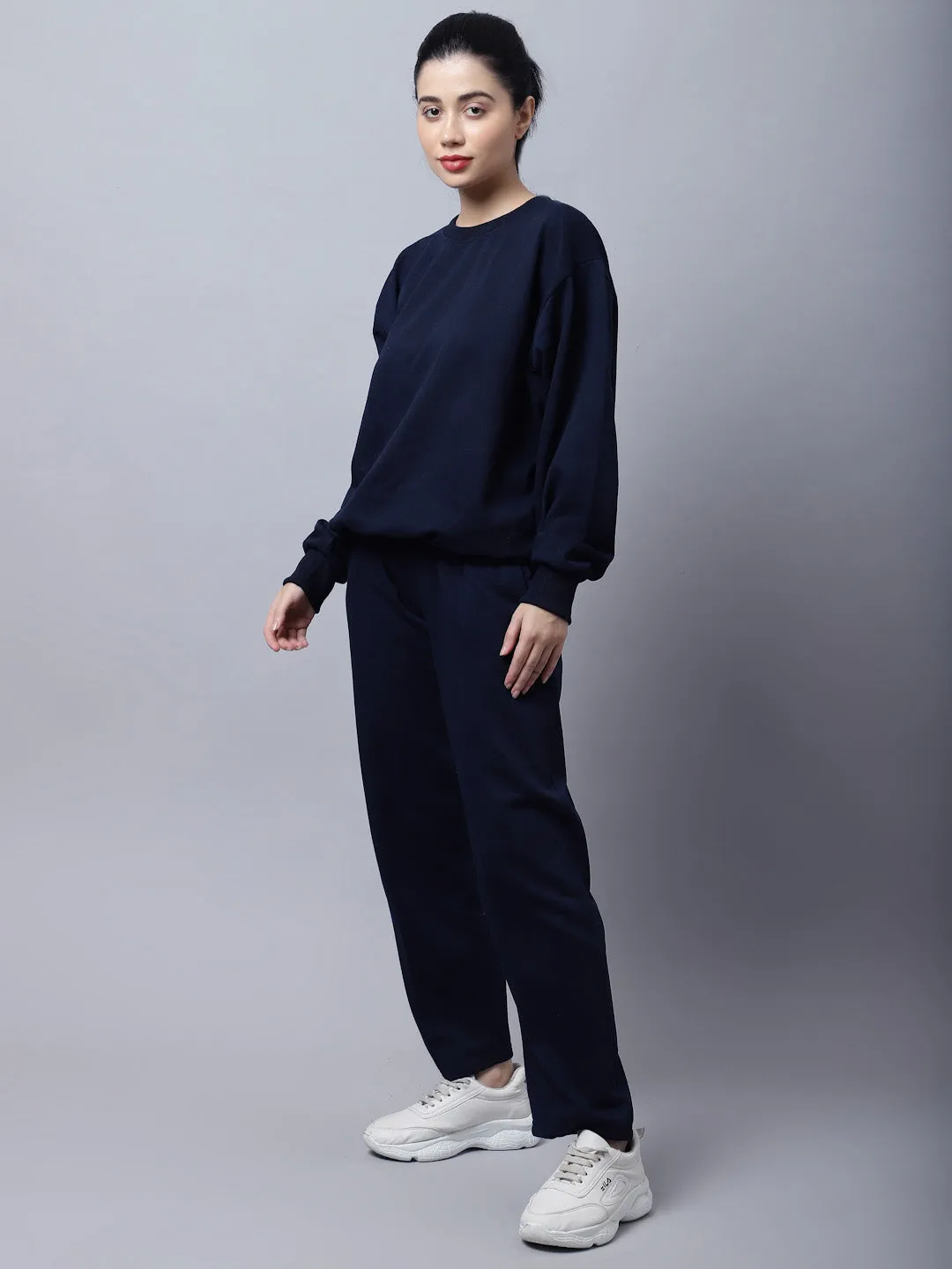 Vimal Jonney Fleece Navy Blue Tracksuit for Women