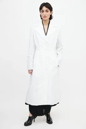 White Belted Trench Coat