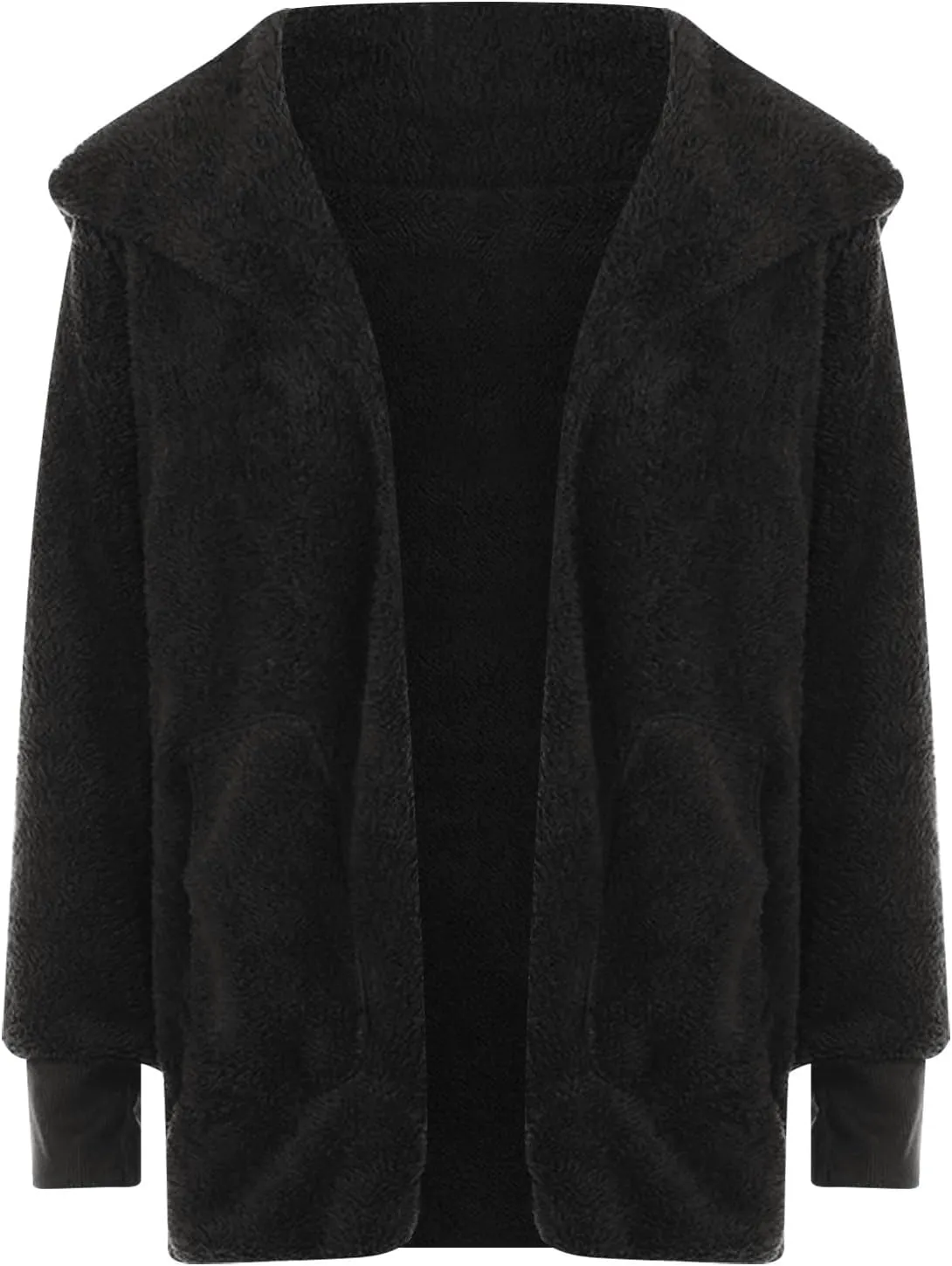 Winter Cardigan for Women,Womens Warm Lapel Faux Fur Fluffy Coats Long Sleeve Fleece Jacket Fuzzy Pea Coat Overwear