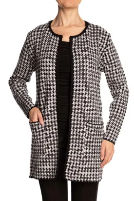 Women's Long Cardigan Jacket Classic Plaid Quality Stretch Fabric On Sale Sizes S-XXLARGE