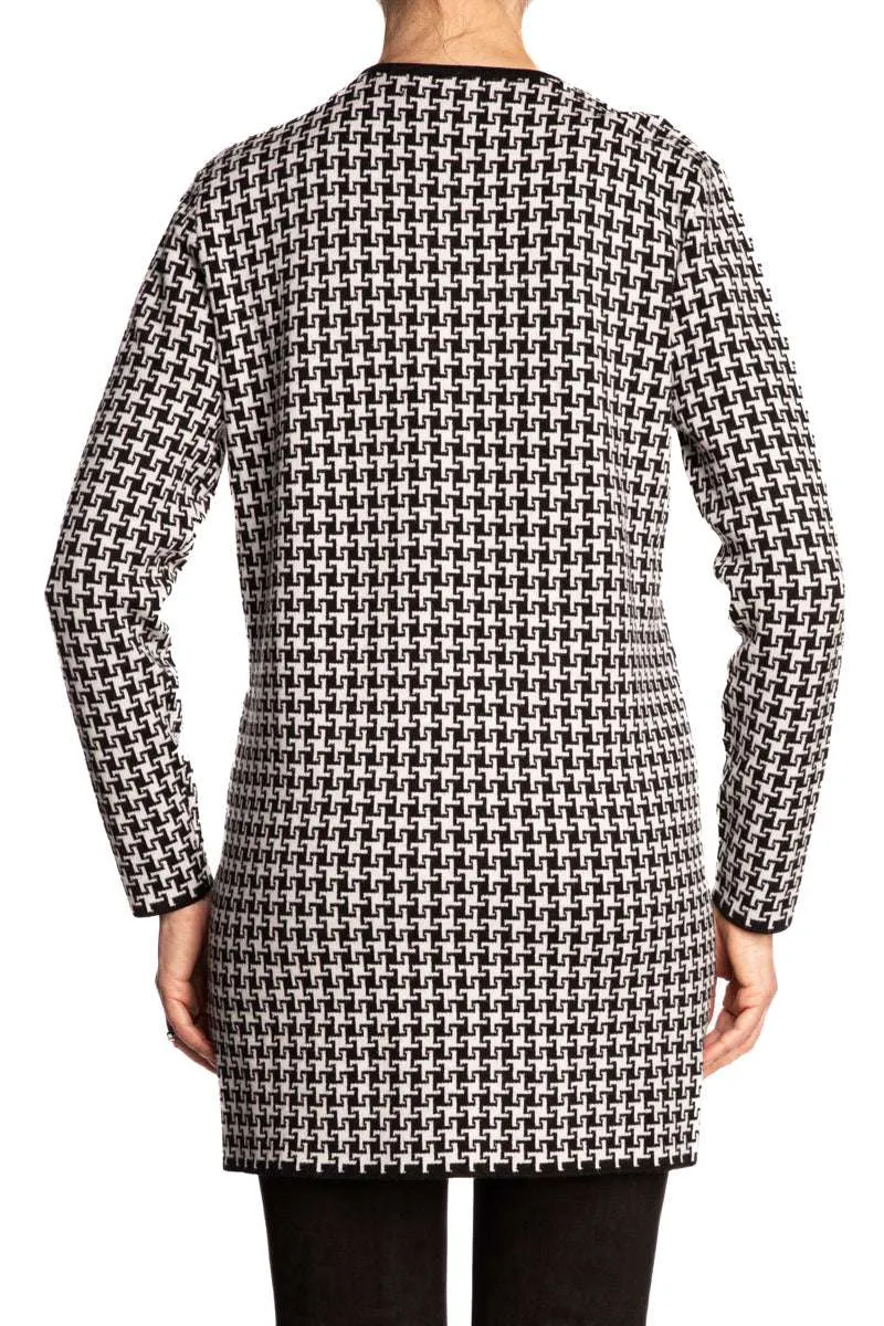 Women's Long Cardigan Jacket Classic Plaid Quality Stretch Fabric On Sale Sizes S-XXLARGE